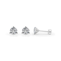 (1.5 CTTW) 3/4CT 3 PRONG WIRE STUD EARRING